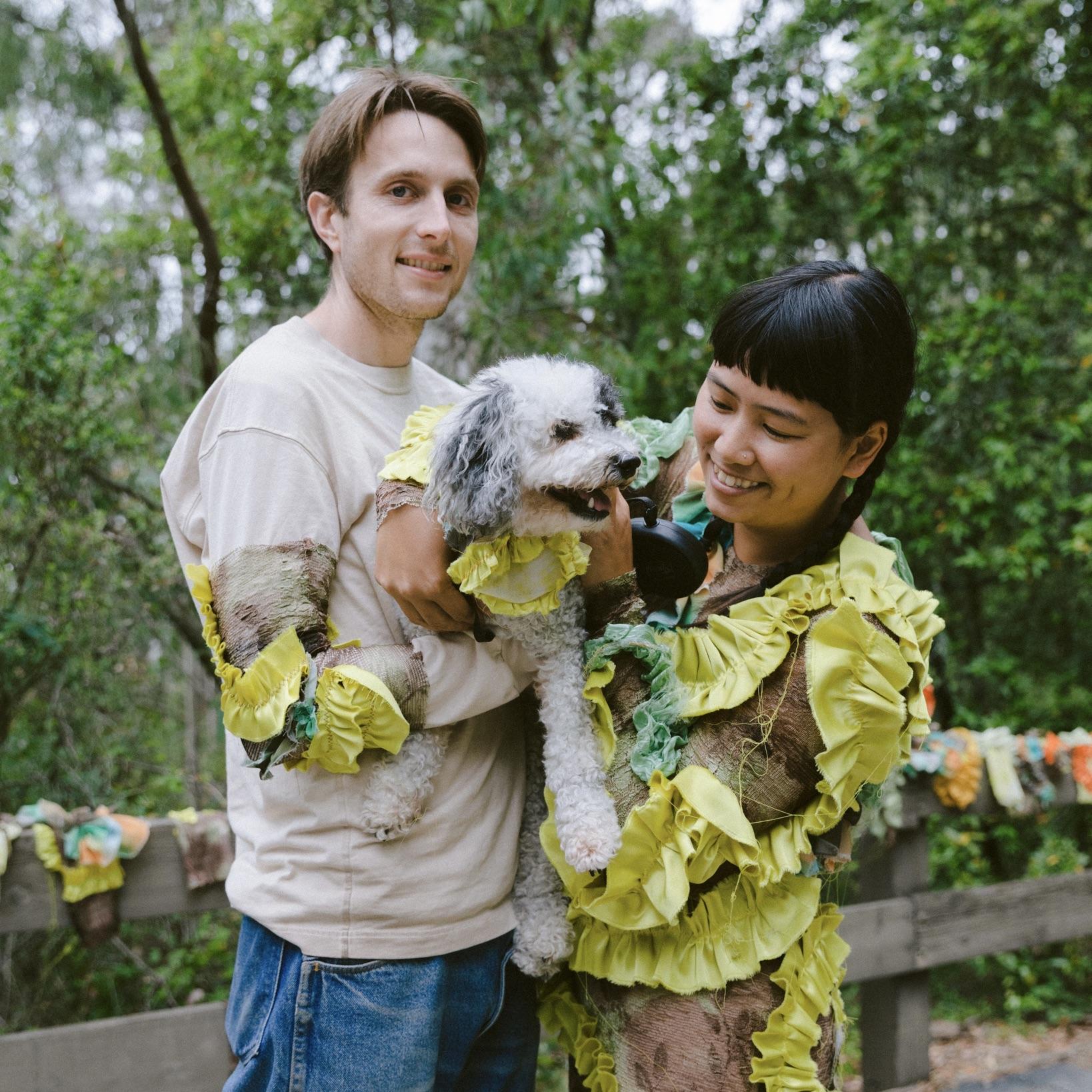 In Oakland with our beloved late dog Kiko, who Elena adopted in 2017