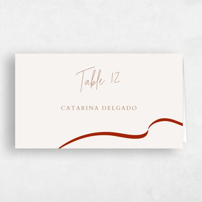 Dark Red Wedding Place Card - Cosette