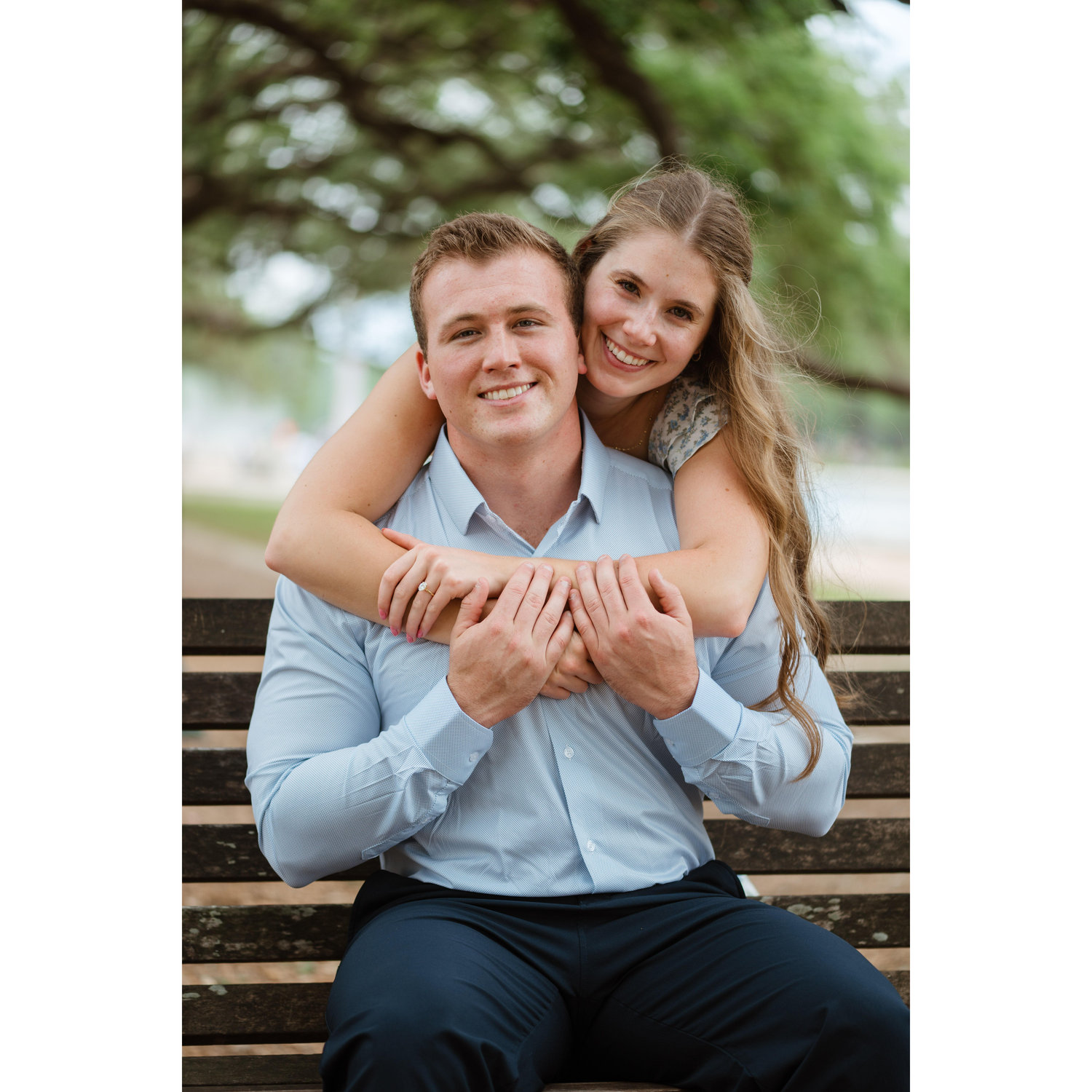 Engagement photos in Hermann Park