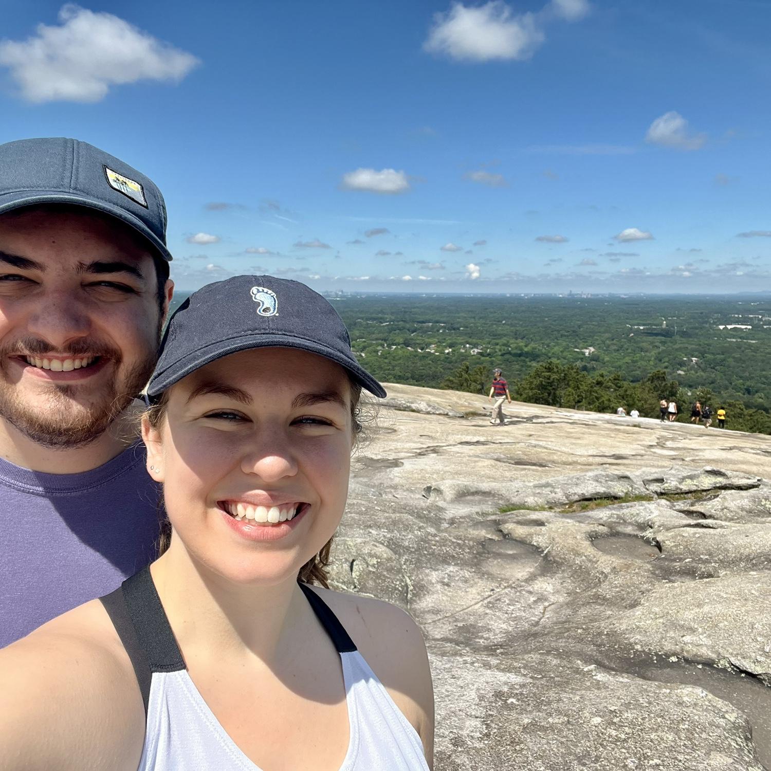 Hiking Stone Mountain in Georgia.