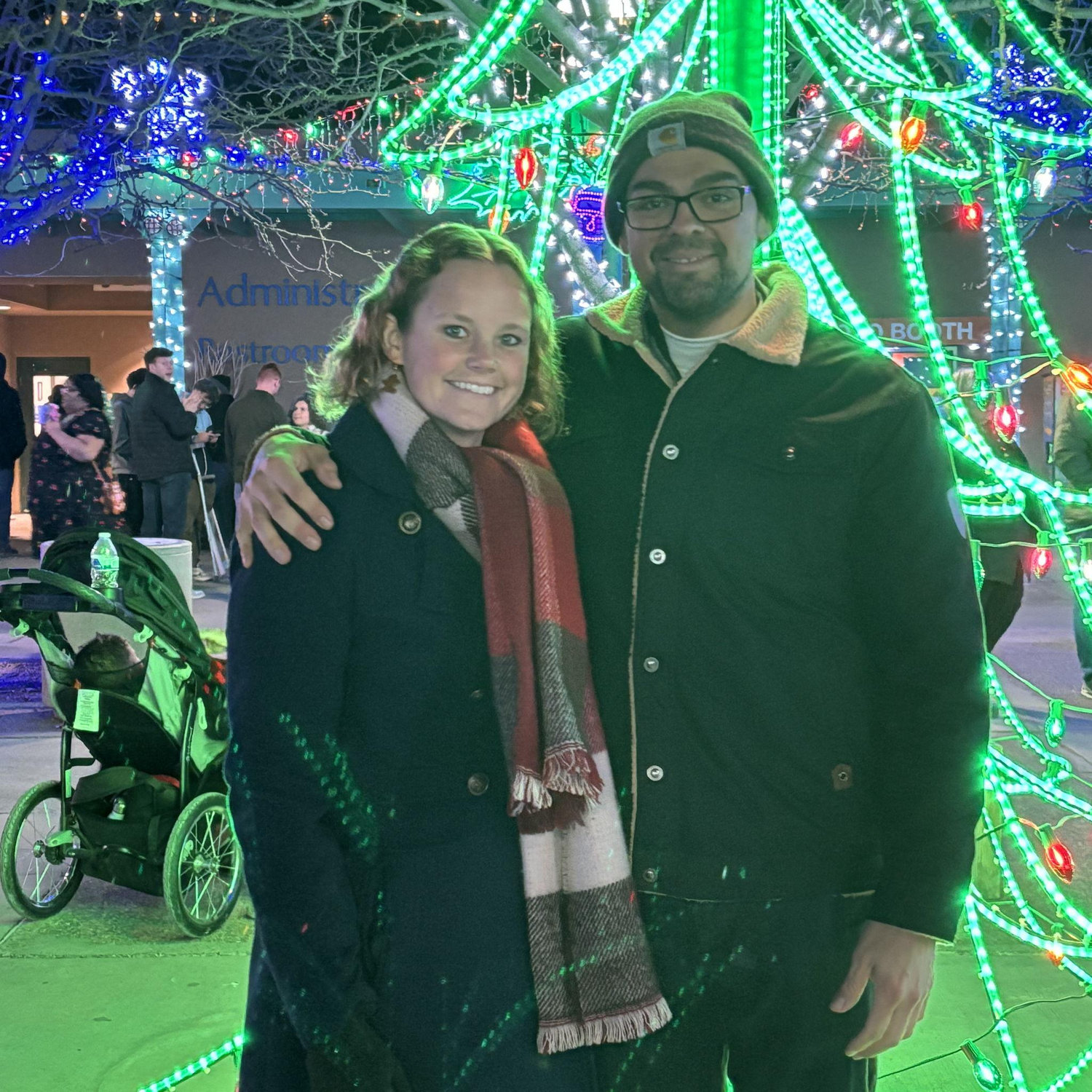 Enjoying a romantic evening at River of Lights in Albuquerque