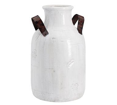 Marlowe Ceramic Urn, White - Large