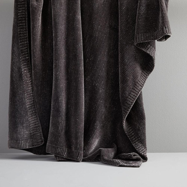 Luxe Chenille Throw, Gray