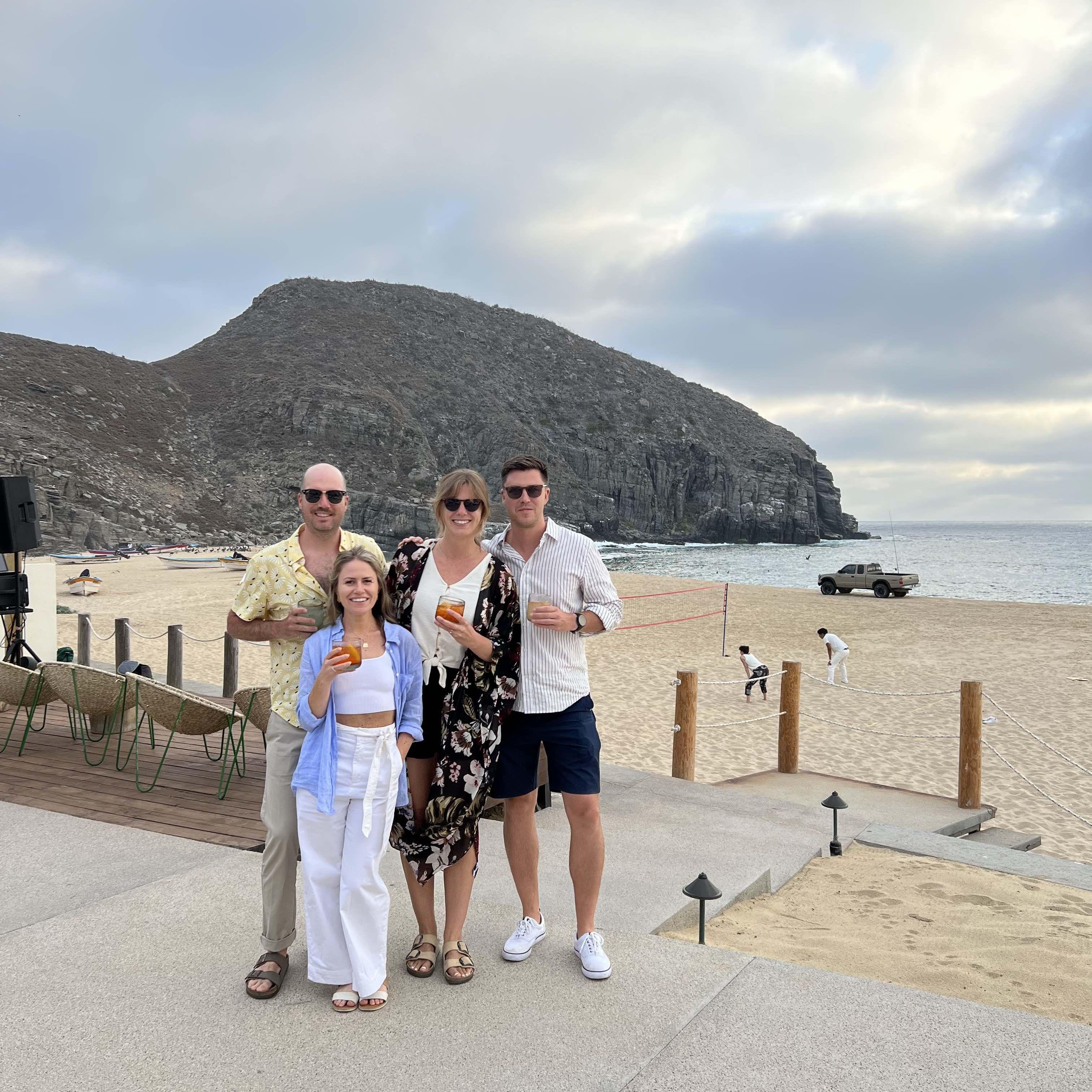 With our dear friends, Sean and Briana Hosking, in Todos Santos, Mexico. (Be sure to ask Sean and Bri about how May and Mark crashed their mini-moon.) 2022.