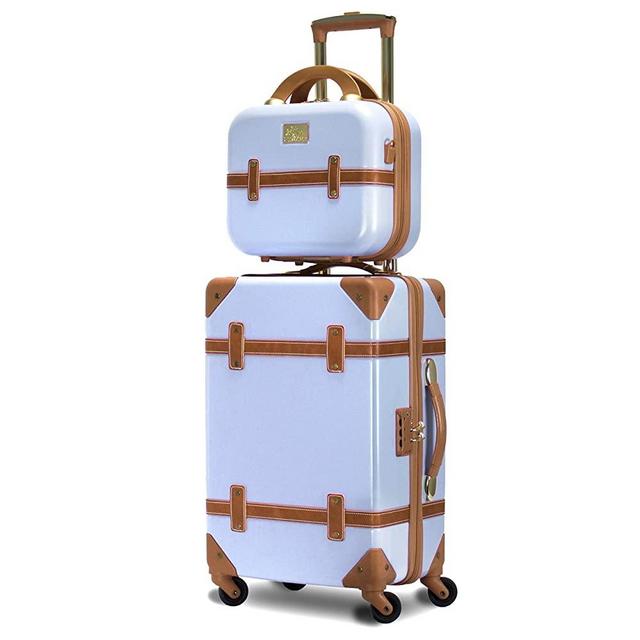 Chariot Gatsby 2-Piece Hardside Carry-On Spinner Luggage Set, Ice Blue, (Tote/20-Inch)