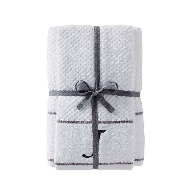SKL Home by Saturday Knight Ltd. Monogram "J" Bath and Hand Towel Set, White, 4-pack