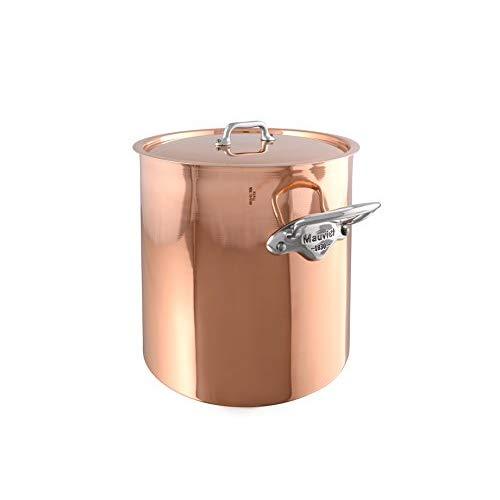 Mauviel Made In France M'Heritage Copper 150s 6132.25 11.7-Quart Stock Pot with Tin Interior and cast Stainless Steel Handle
