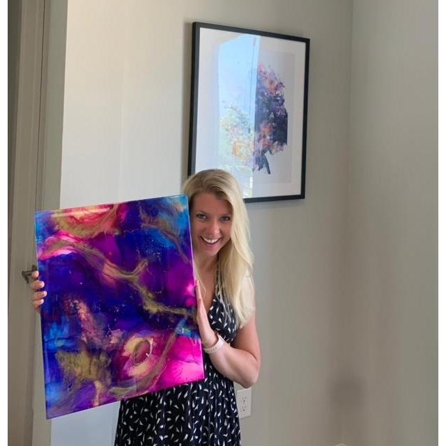 Megs first art pick for the house (she nailed it)...Sean surprised her with it for their 10 month anniversary.