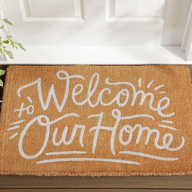 Welcome to Our Home Doormat , 22 x 36" , White