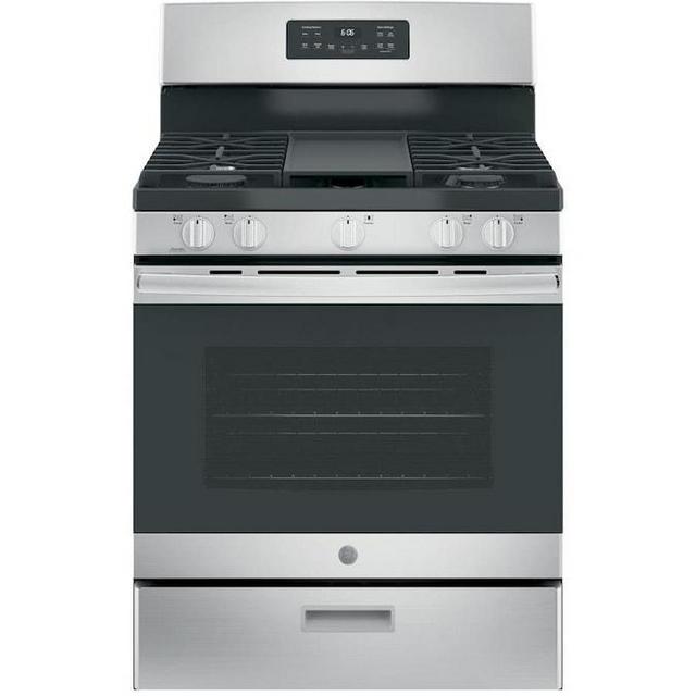 GE 30-in 5 Burners 5-cu ft Freestanding Gas Range (Stainless Steel)