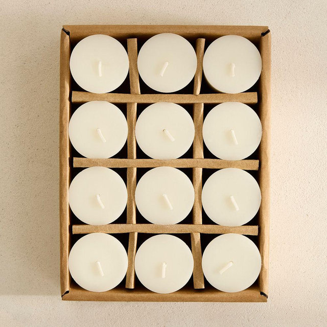 Signature Wax, Votives, Ivory, Set of 12