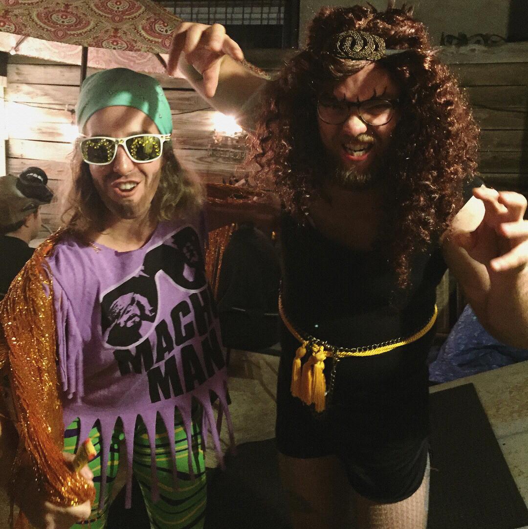 Pro Wrestlers for Halloween: Macho Man Randy Savage and Matilda the Hun