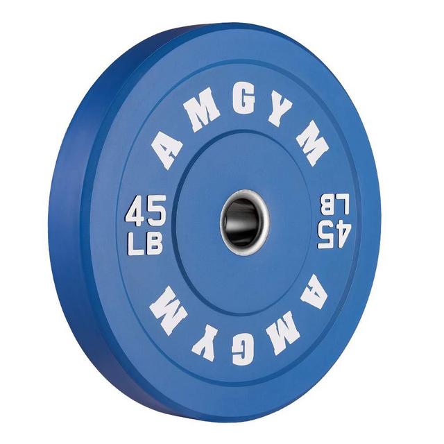 AMGYM Color Olympic Bumper Plate, Weights Plates, Bumper Weight Plate, Steel Insert, Strength Training