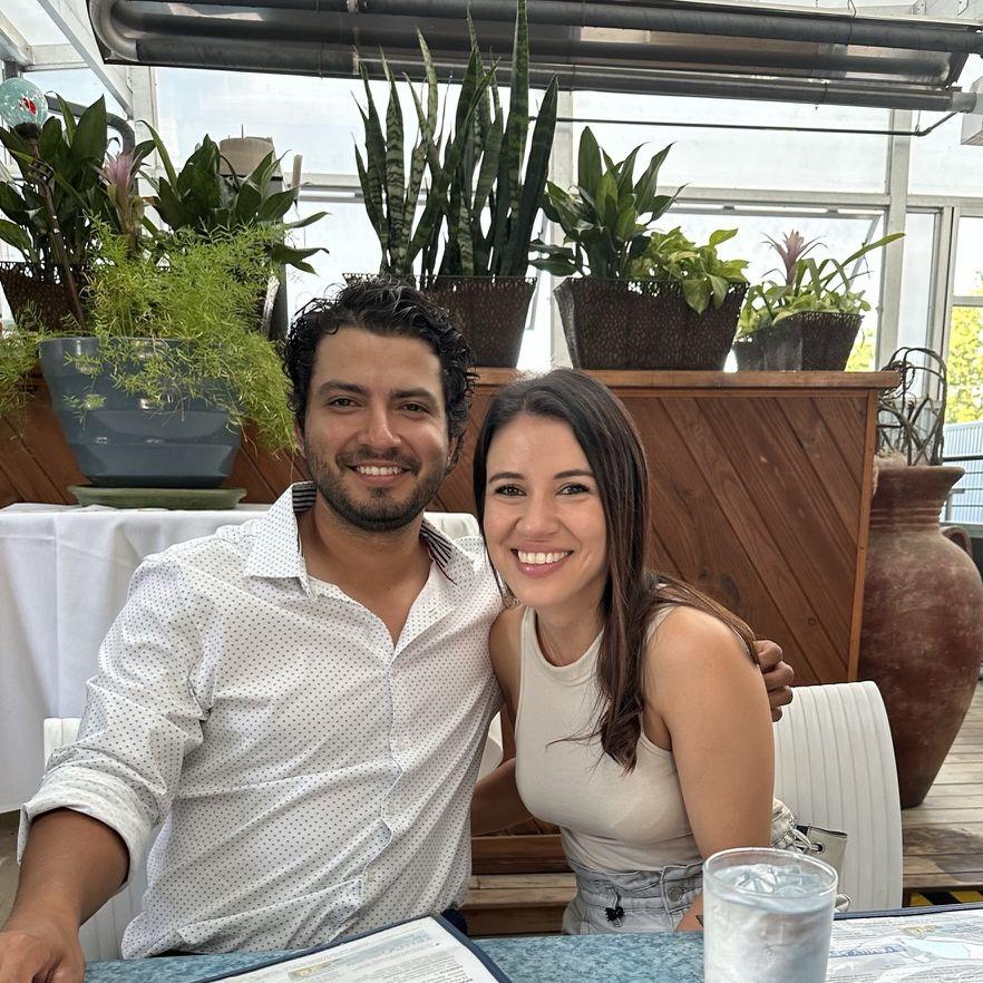 In our favorite greek resturant which has become our tradition for our birthdays!