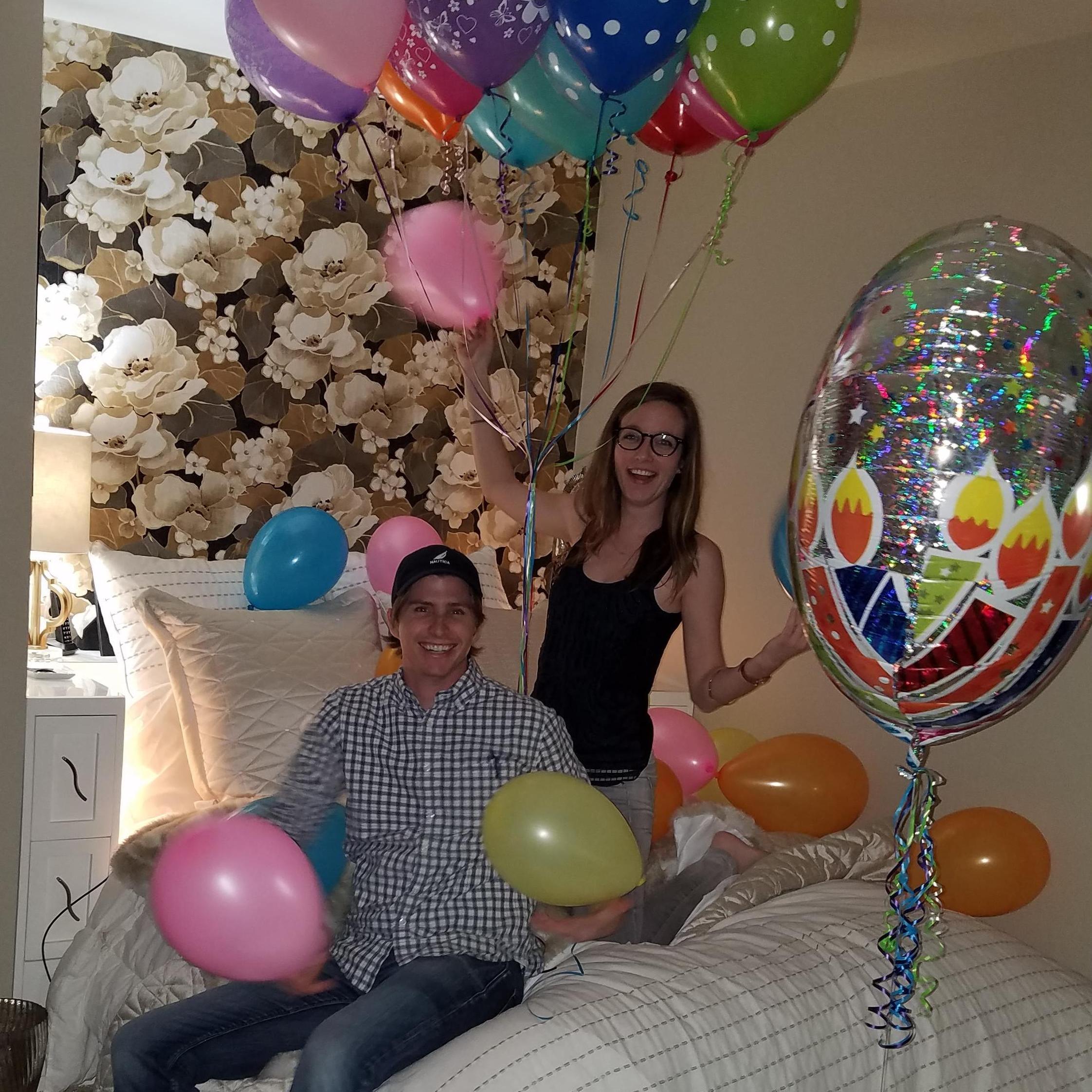 Dillan surprised me with my room full of balloons for my 27th birthday '2017