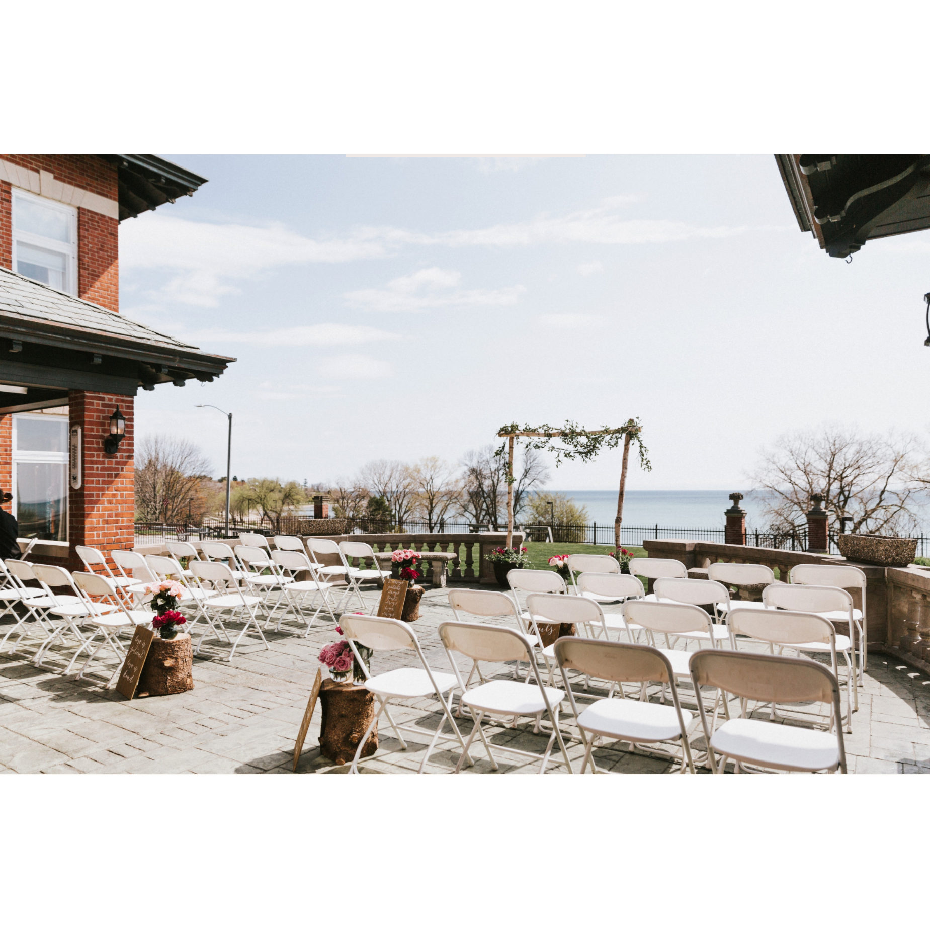 Patio Overlooking Mansion Lawn
