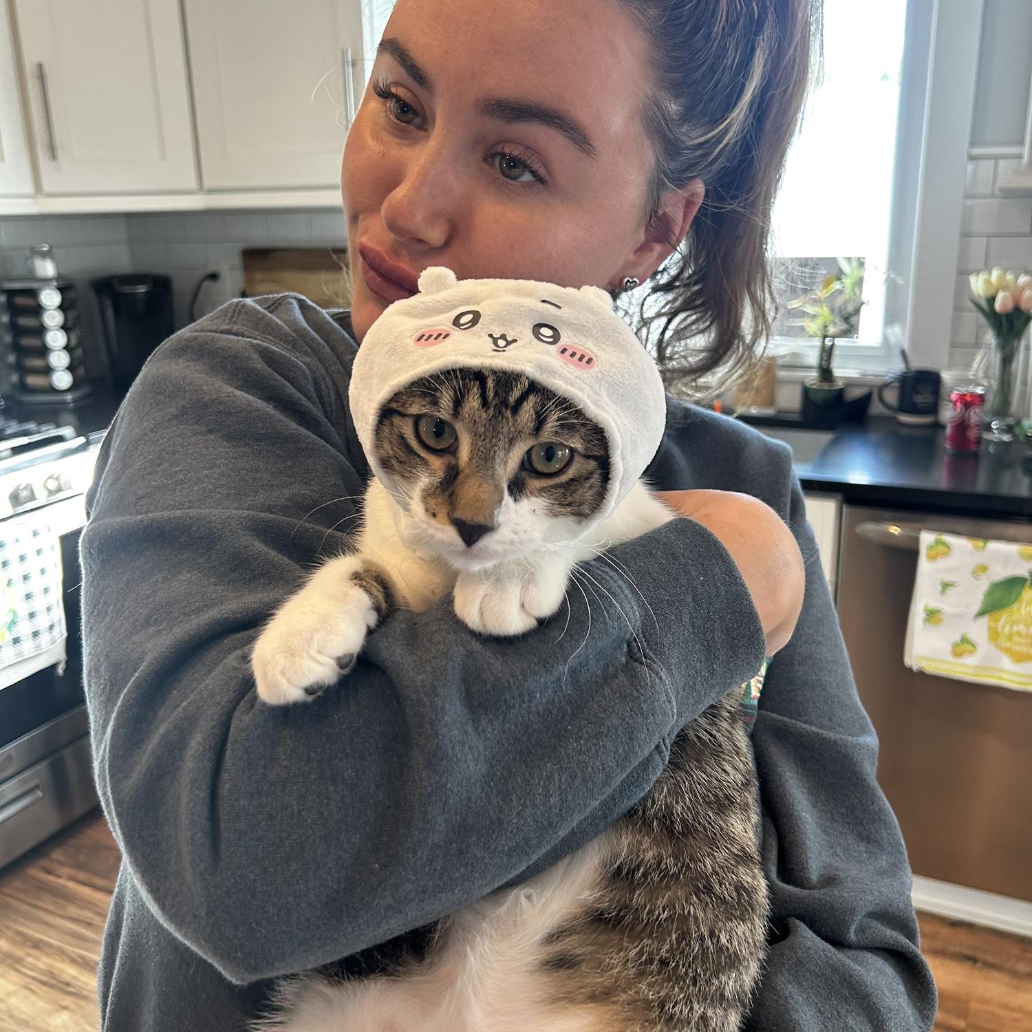 Brunsy wearing a hat he definitely didn’t approve of.