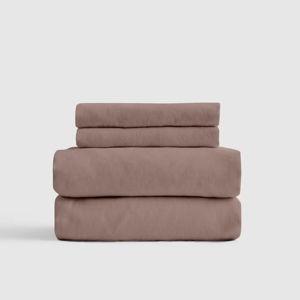 Queen Organic Brushed Cotton Sheet Set in Fig