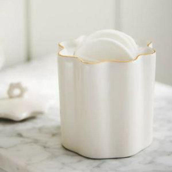 Le Marais Bath Jar with Gold Trim