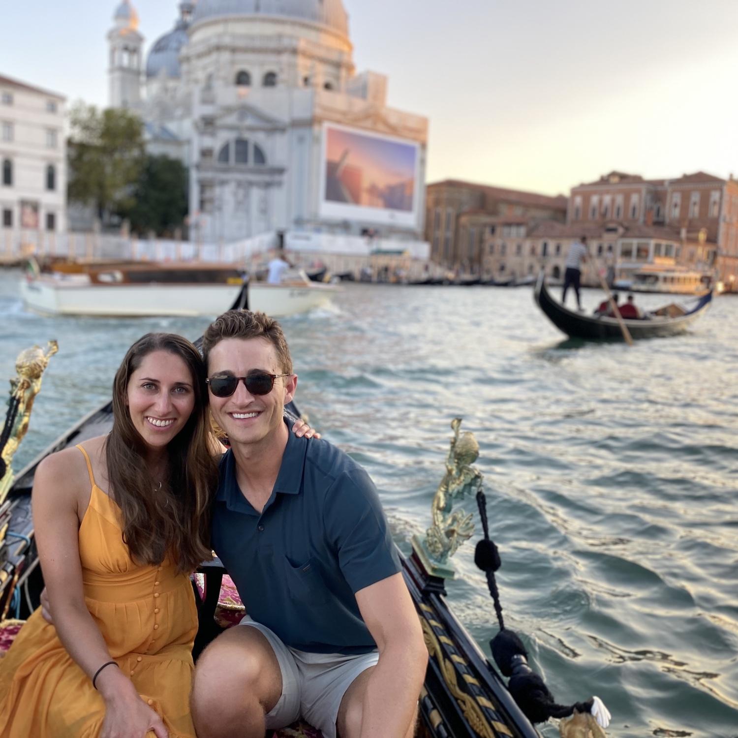Our first gondola ride in Venice