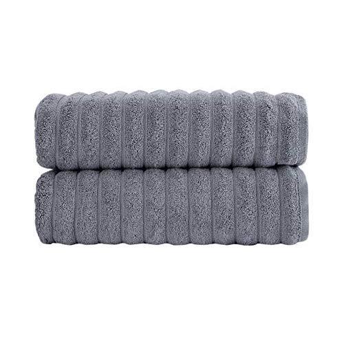 Classic Turkish Towels Luxury Bath Towel Sets - Soft and Thick Oversized Bathroom Towels Made with 100% Turkish Cotton (27X54 Bath Towels, Grey)