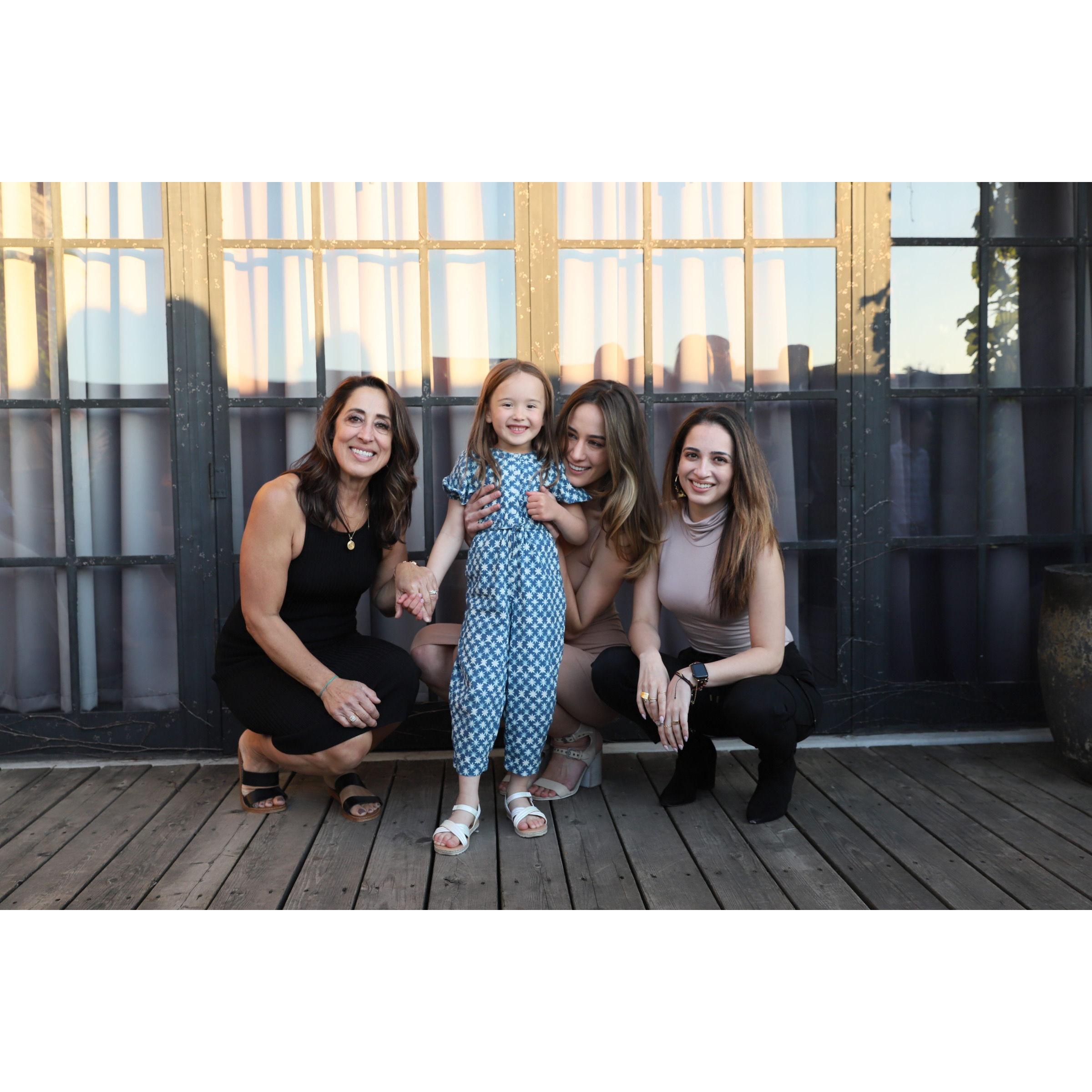 Ann, Penelope, Emily and Juliana at the engagement party