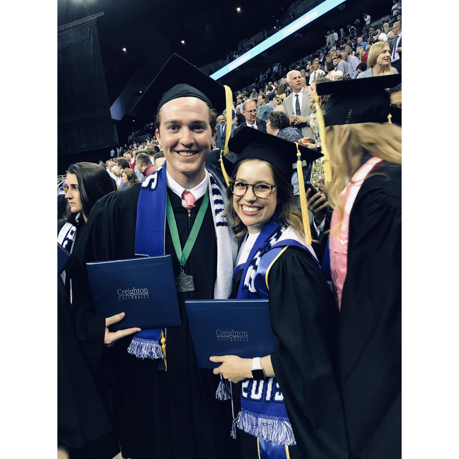Jacob and I at our college graduation from Creighton University! Because both of our last names start with "K" we got to sit near one another
