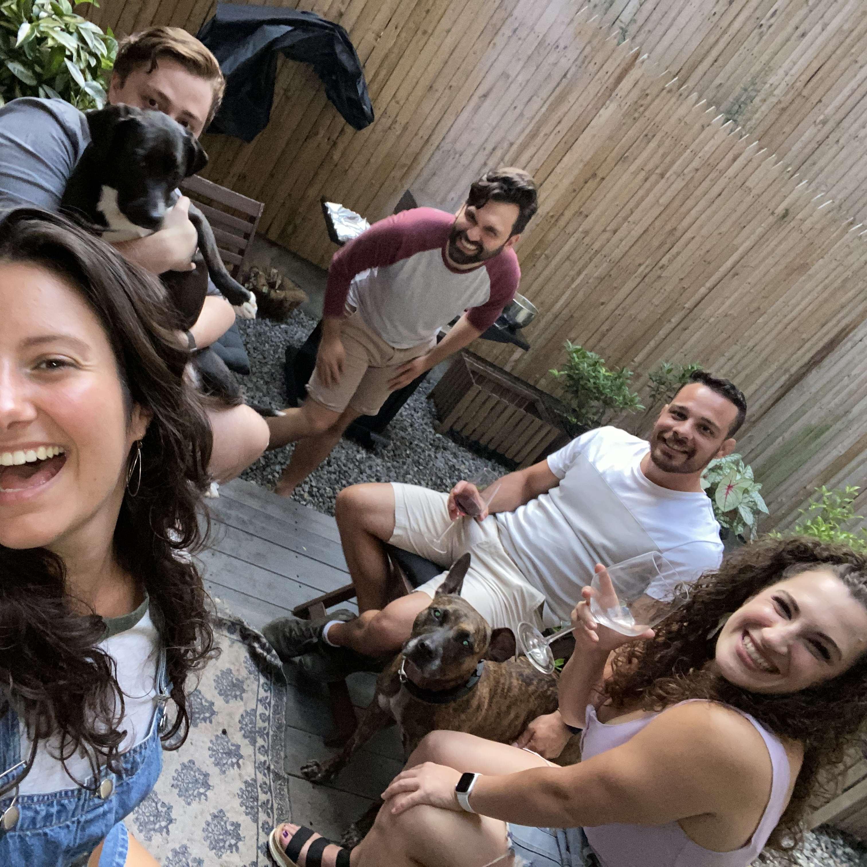 Joe and Kat with best friends Kevin, Connor, and Eileen (who are all in Kat's bridal party!)