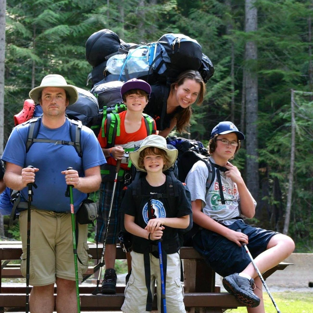 Cousins hiking Mt.Robson 2014