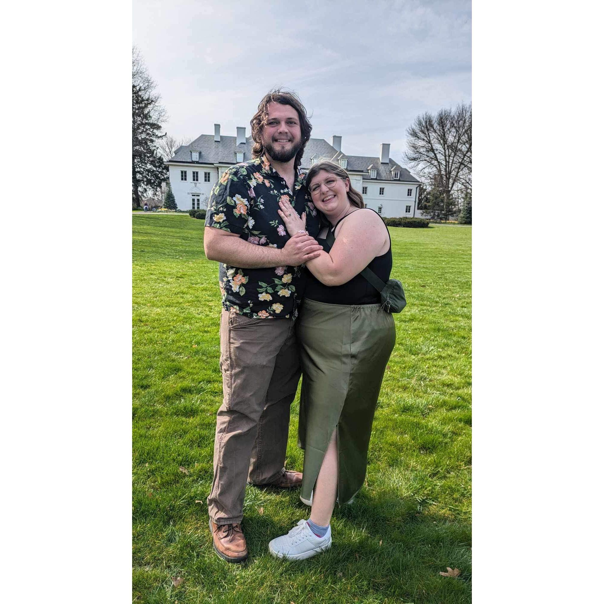 The day we got engaged at Newfields!