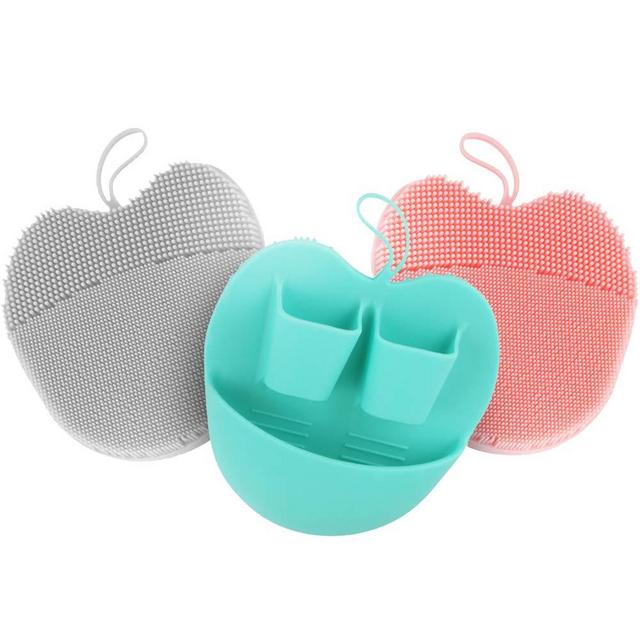 INNERNEED Soft Handheld Silicone Facial Cleansing Brush, Mild Anti-Slip Face Exfoliating and Massage Scrubber Pad, Gentle Exfoliating, Removing Blackhead, Massaging (Pack of 3)