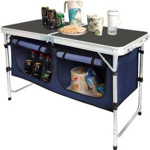 CampLand Outdoor Folding Table Aluminum Lightweight Height Adjustable with Storage Organizer for BBQ, Party, Camping