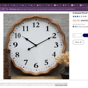 Scalloped Wood Wall Clock | Hobby Lobby | 2427359