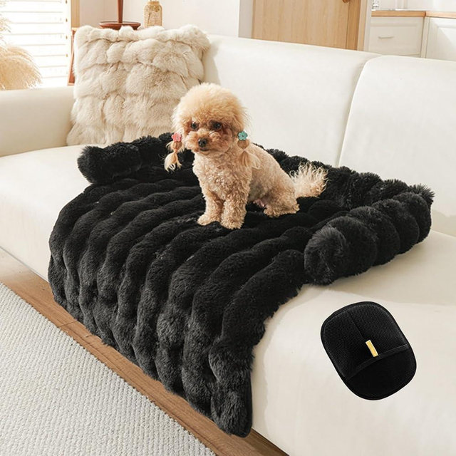 Dog Couch Bed for Dogs & Cats (29.5"x29.5"), Washable Plush Dog Bed for Couch with Bolster, Non-Slip Bottom, Furniture Protector for Sofa, Bed & Car Seat