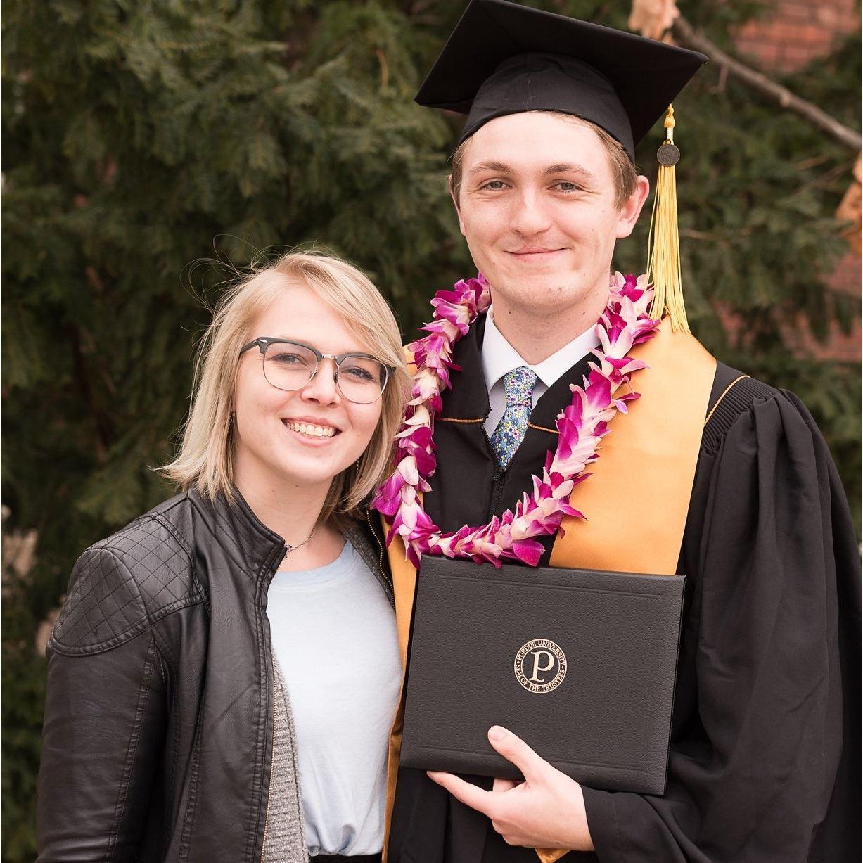 Nate graduating from Purdue, where we first met.