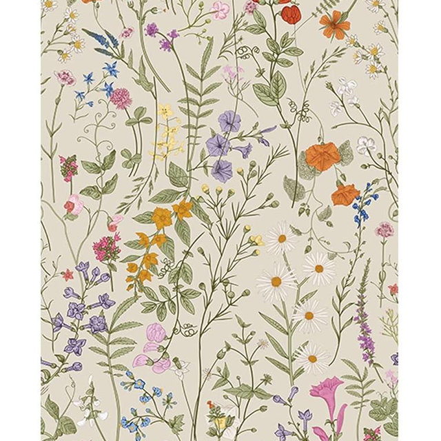 Self Adhesive Colorful Floral Drawer Liner Contact Paper Shelf Liner Decorative Peel and Stick Floral Wallpaper forWalls Furniture Cabinets Table Decal 17.7X117 Inches