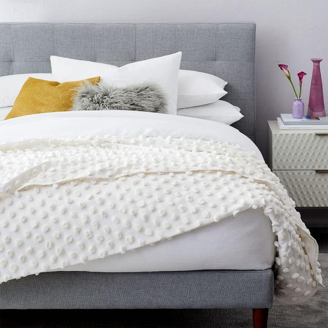 Candlewick End of Bed Blanket, King, Stone White