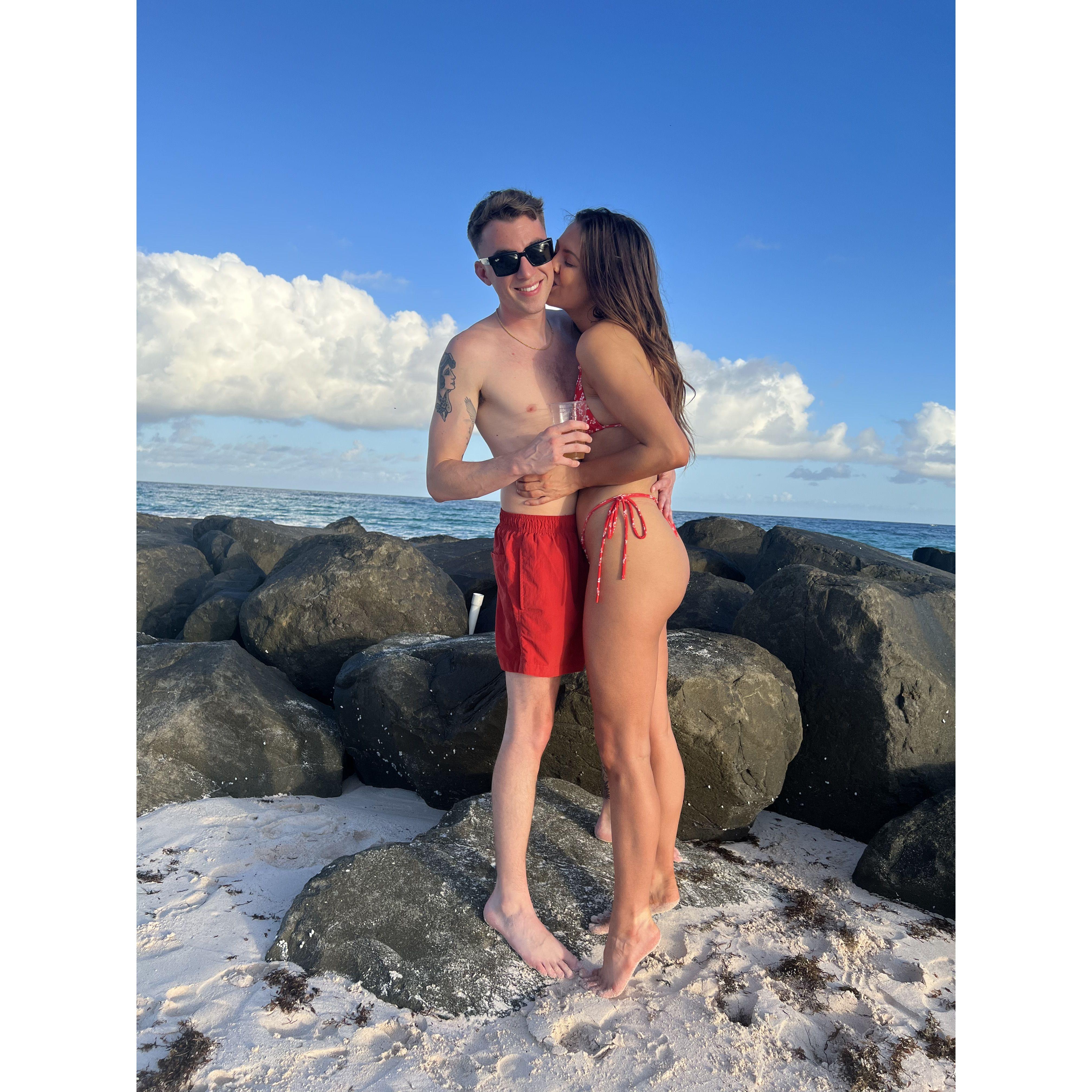 Jake's first time coming on one of my layovers.. Barbados!