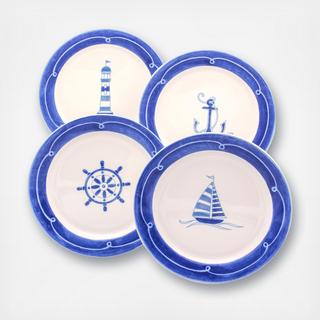 Ahoy Assorted Salad Plates, Set of 4
