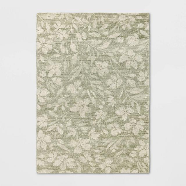7'x10' Botanical Flatweave Area Rug Green - Threshold™