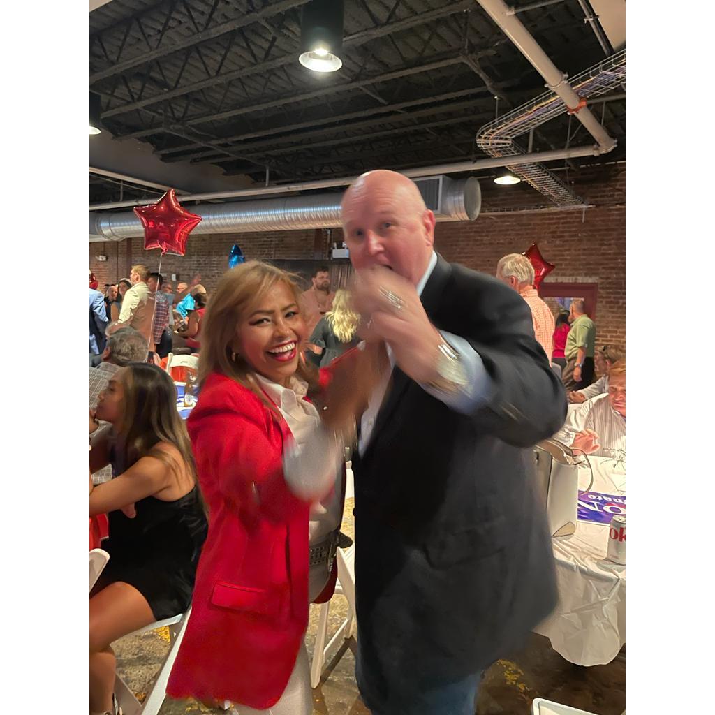 Dancing at another ball with friends.