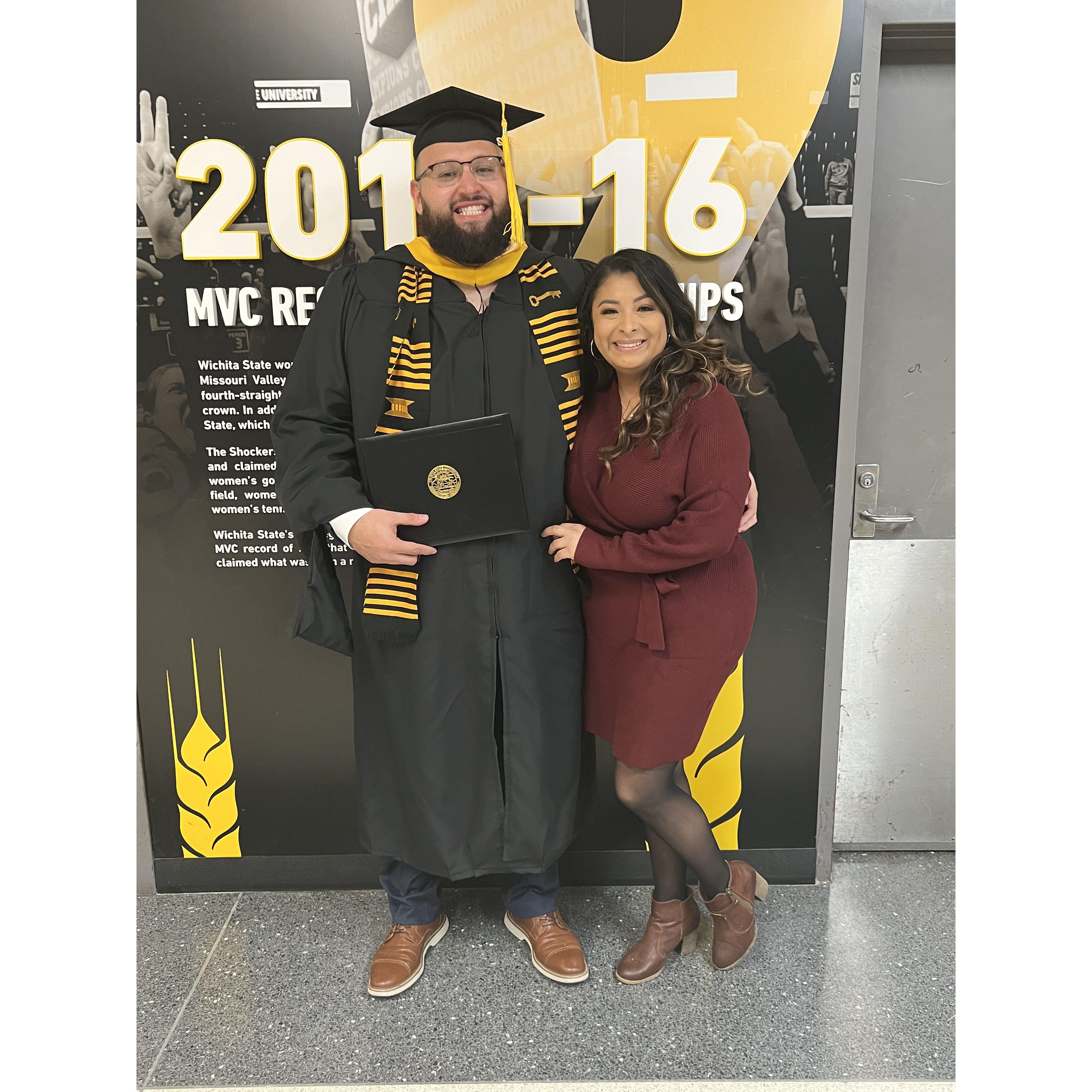 Sam's graduation with his Masters degree. 2022.