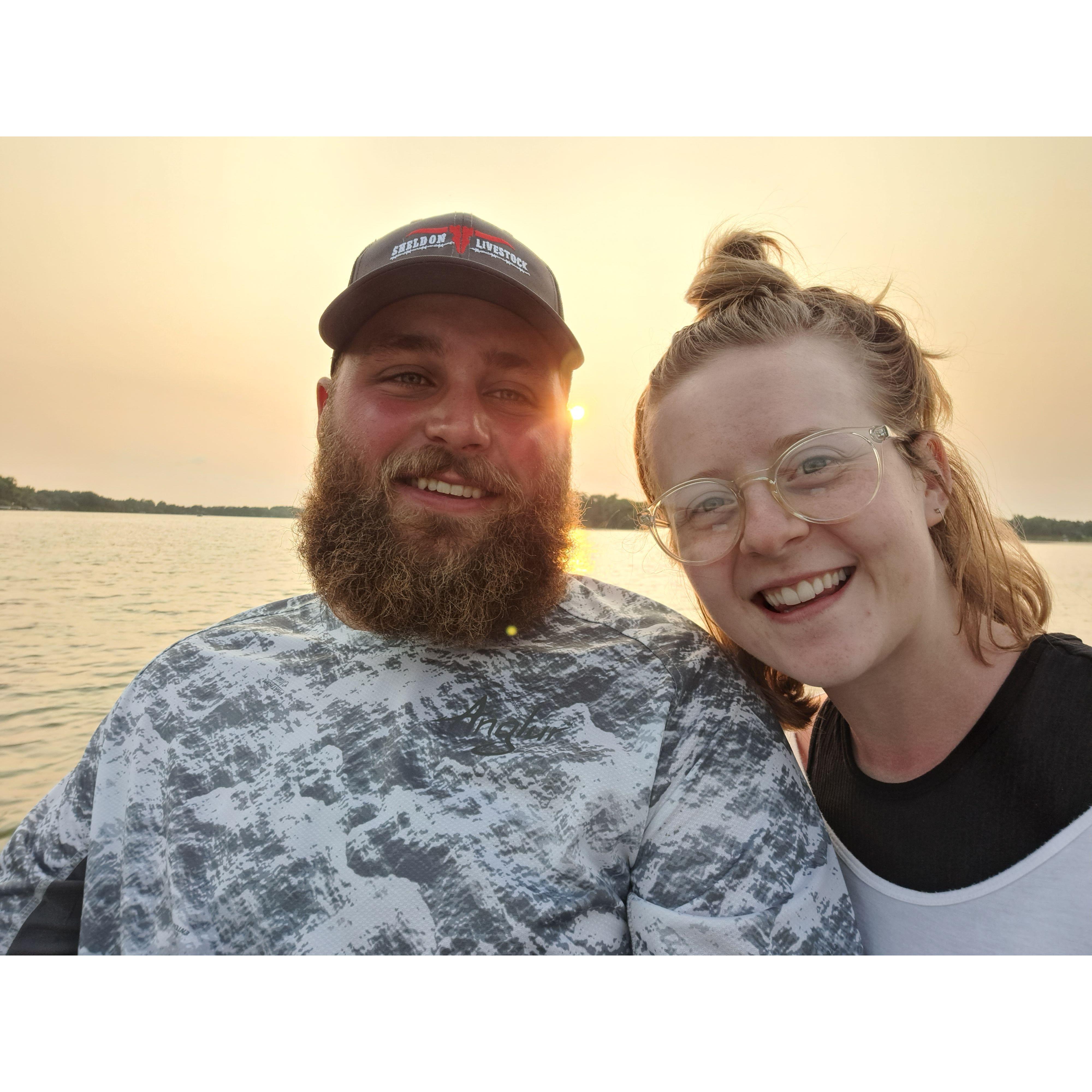 Eric loves to fish, Jenny loves to read...throw in some snacks and we've got the perfect summer date out on the water!