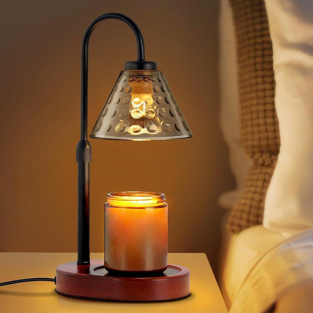 EUAONYA Candle Warmer Lamp with Timer Dimmable, Birthday Gifts for Women Mom, House Warming Gifts New Home Decor, Wax Melt Warmer for Jar Candles, Home Bedroom Decor with 2 Bulbs(Glazed Black)