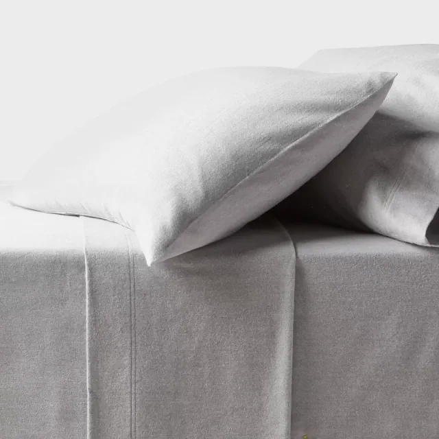King Ultra Soft Flannel Sheet Set Eco Melange Gray - Threshold™