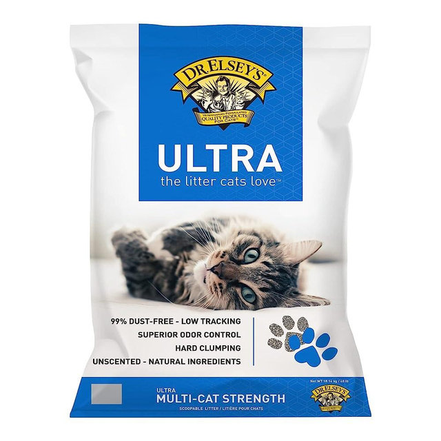 Dr. Elsey’s Premium Clumping Cat Litter - Ultra - 99.9% Dust-Free, Low Tracking, Hard Clumping, Superior Odor Control, Unscented & Natural Ingredients