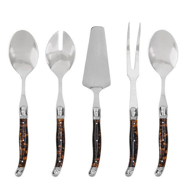 French Home 5-Piece Laguiole Tortoise Shell Hostess Set