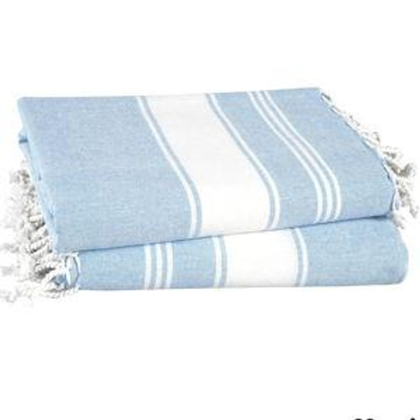 4 Pack Oversized - Turkish Pool Towel Set - Sky Blue