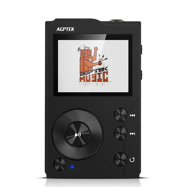 AGPTEK H3 HIFI Bluetooth MP3 Player APTX High Resolution Lossless Digital Audio Player with 32GB Memory Card, Support Up to 256GB, Black