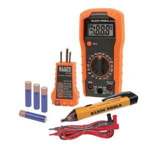Klein Tools Test Kit with Multimeter, Non-Contact Volt Tester, Receptacle Tester